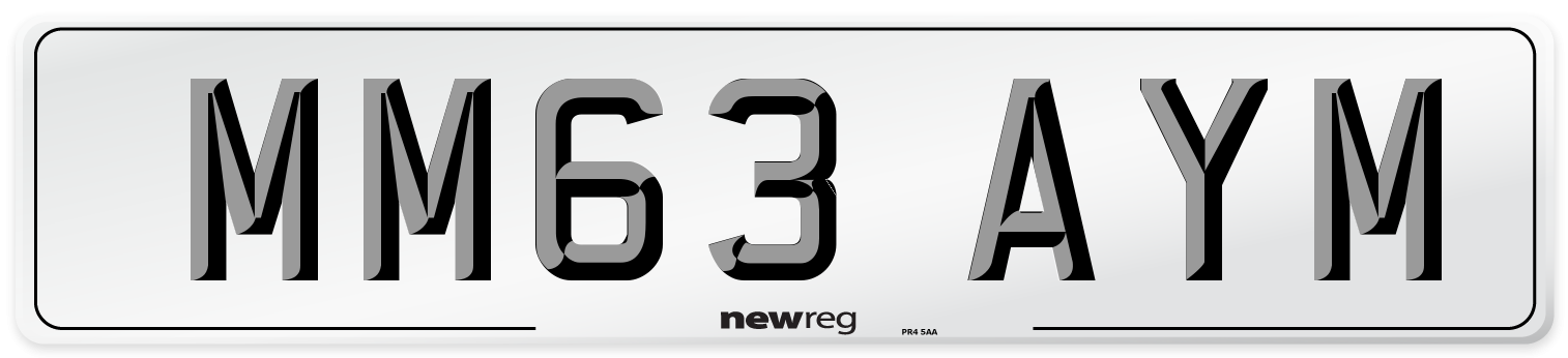 MM63 AYM Number Plate from New Reg